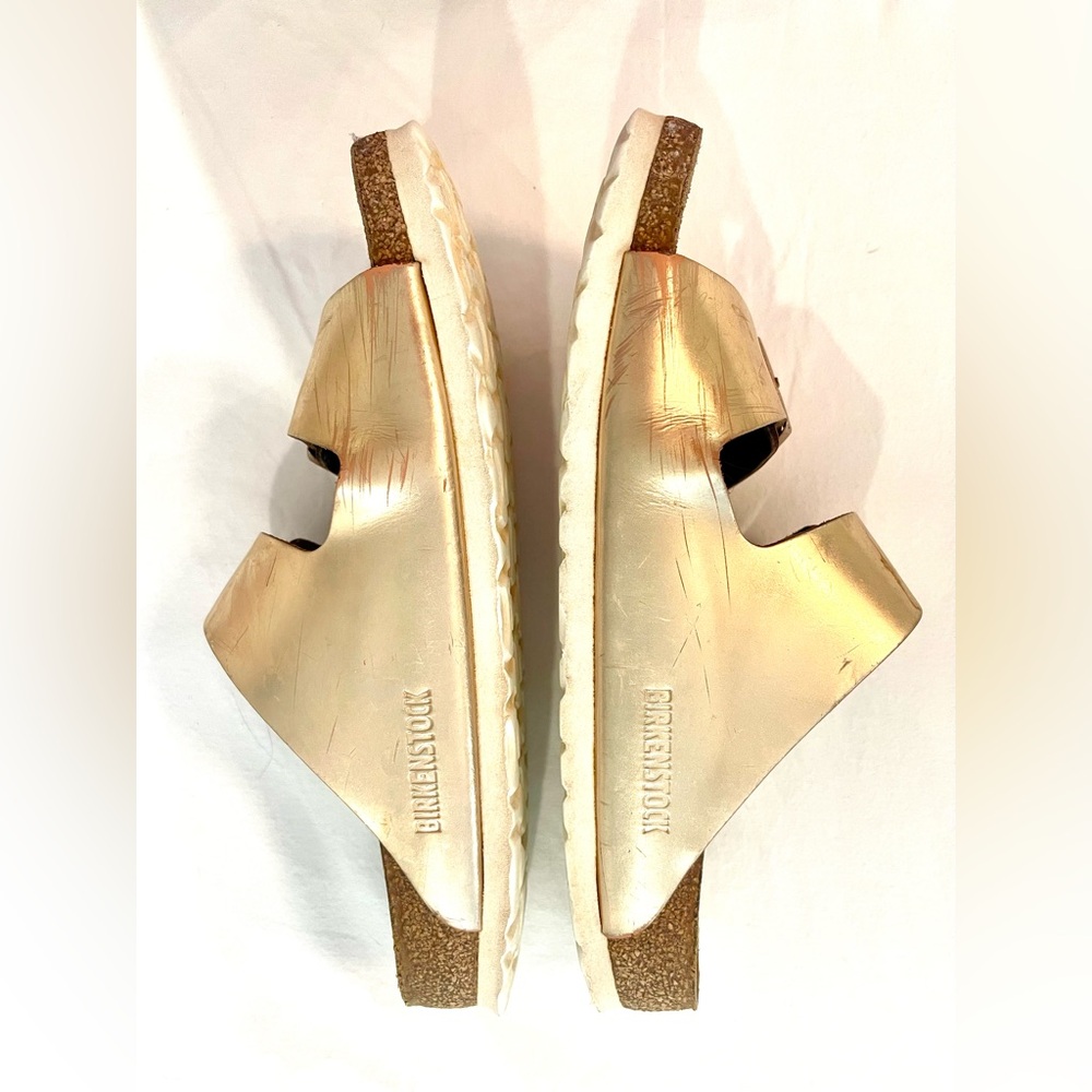 Birkenstock Rose Gold Double Strap Sandals - Picture 3 of 11